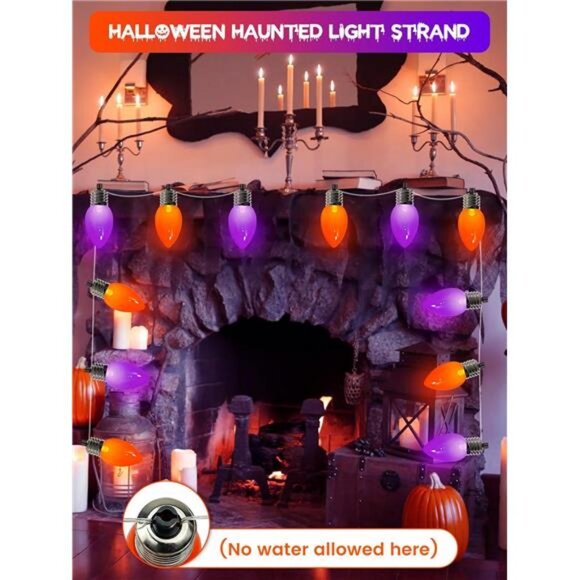 12 Pack C9 Halloween Lights Outdoor, Jumbo Bulbs Outdoor Halloween Decorations - Picture 7 of 8